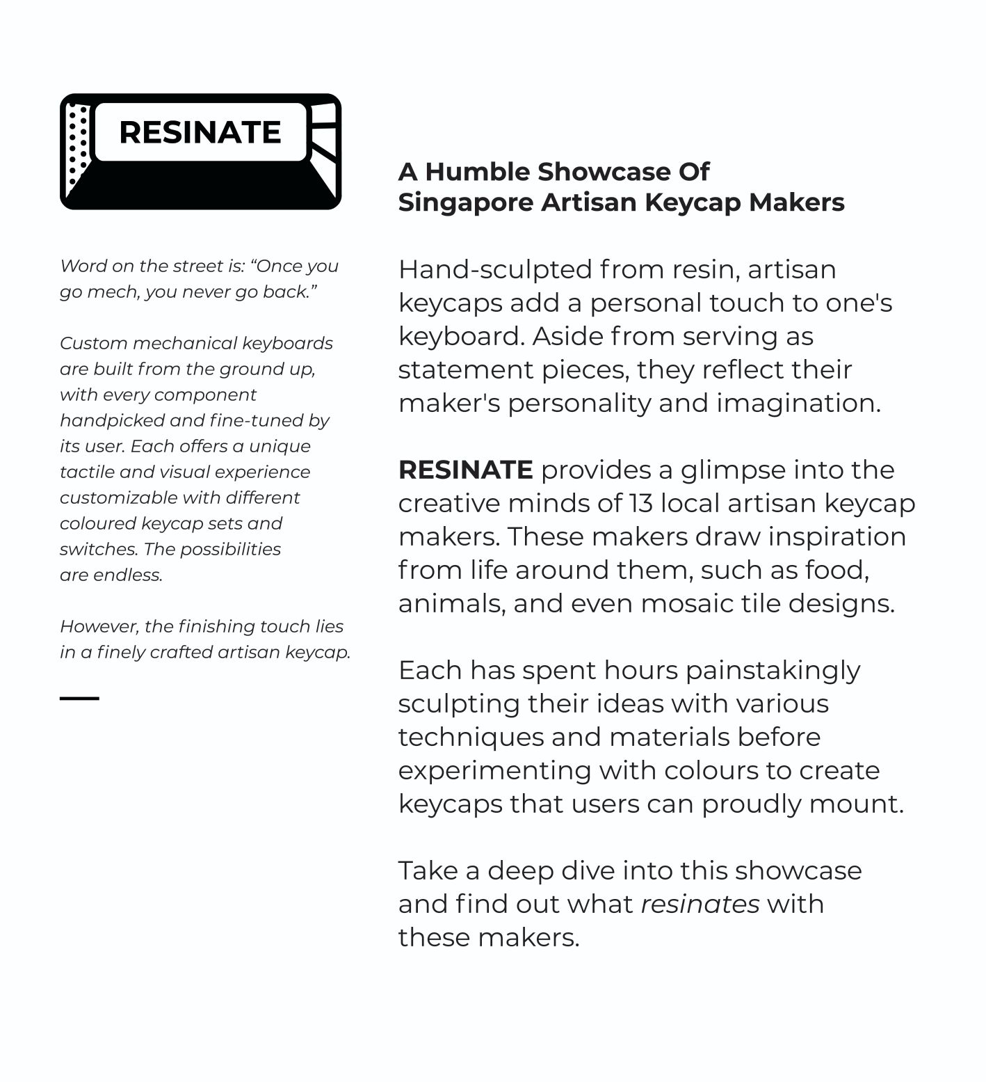Resinate: Singapore Artisan Makers Exhibit